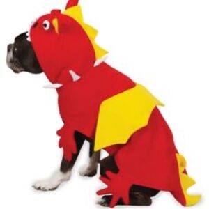 Zack & Zoey red yellow Chinese dragon dog costume size large